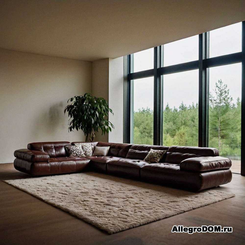 Двуспальный диван в минималистичном стиле для современного интерьера