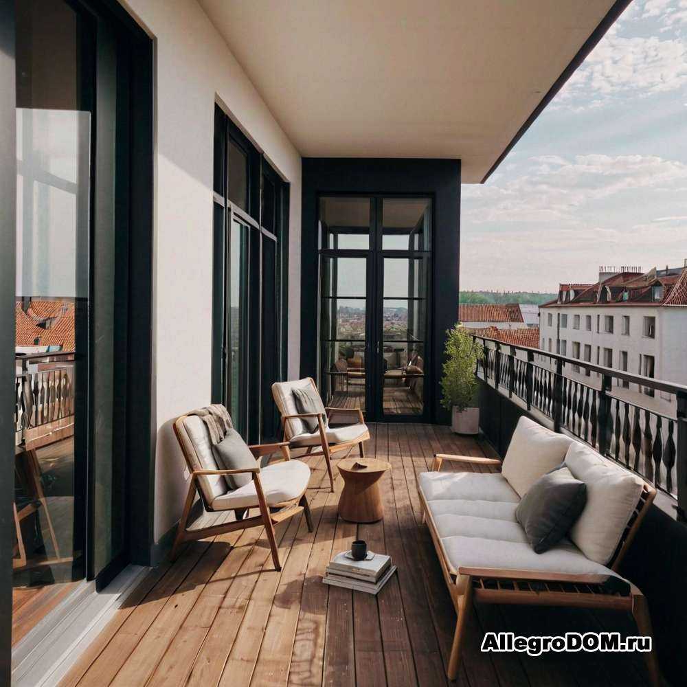Угловой диван на балконе стильное и удобное решение