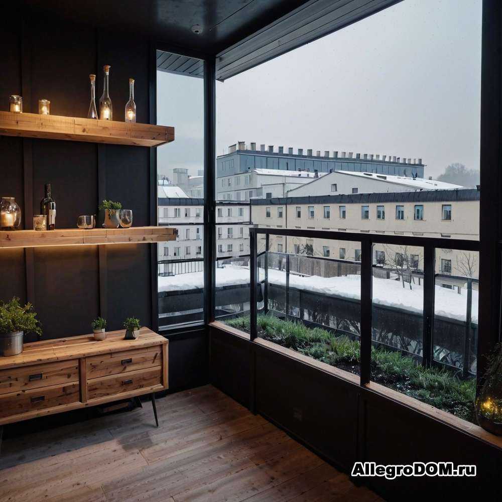 Организация хранения на балконе с полками и шкафами