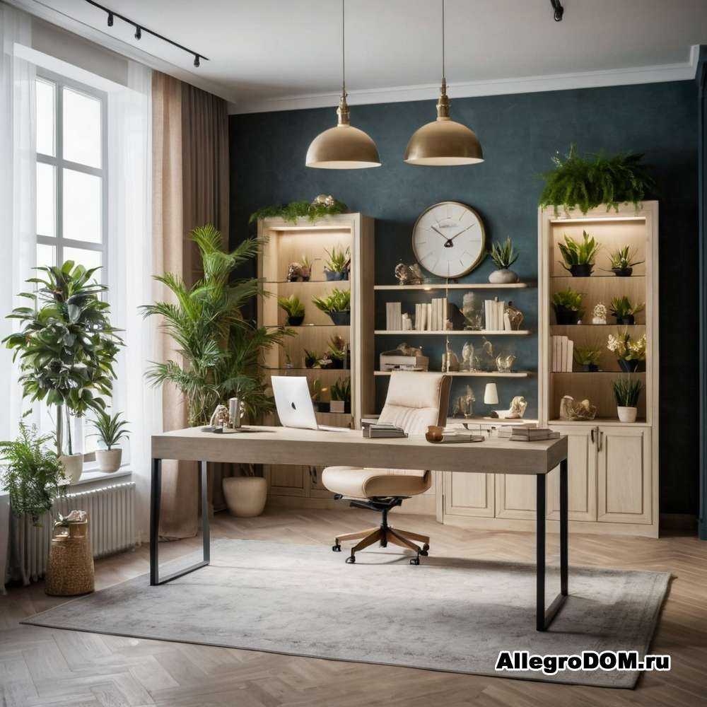 Диван в кабинете как элемент функционального зонирования